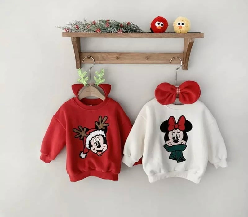 Christmas Mickey Scarf Sweatshirt *PREORDER*