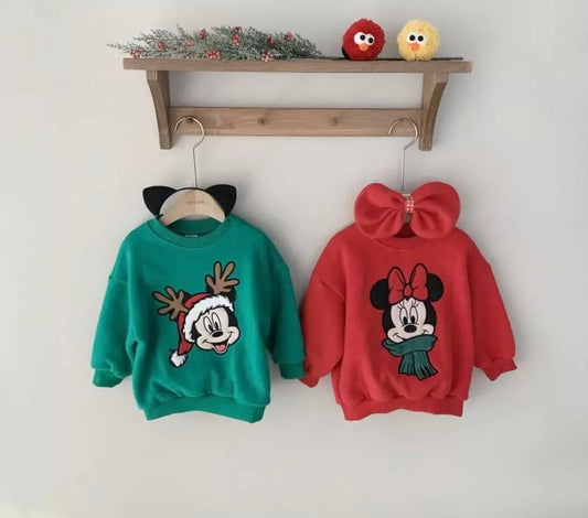 Christmas Mickey Scarf Sweatshirt *PREORDER*